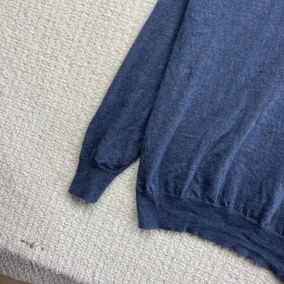 Joseph Abboud Long sleeve Sweater Fine Merino Wool Light Blue Preppy Mens Sz M - Picture 6 of 11